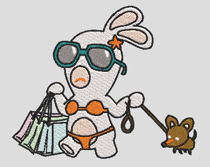 Lapin crétin maillot de bain