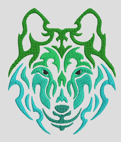 Loup tribal couleur