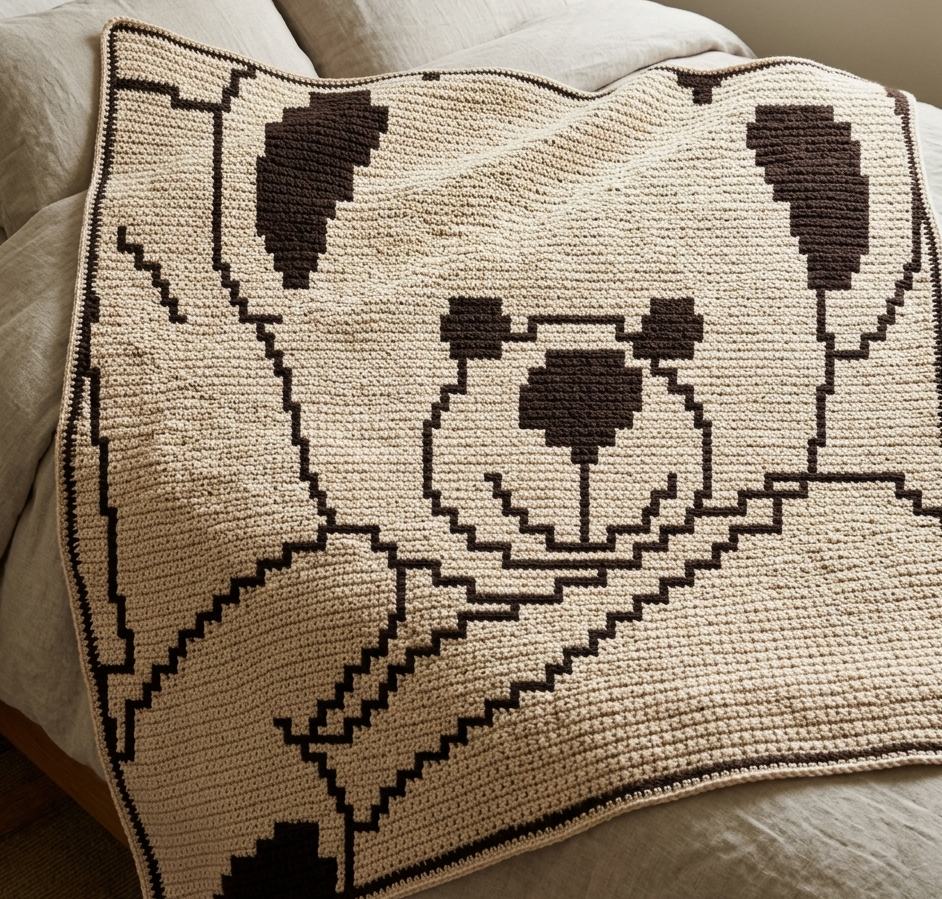 Couverture ours dans le lit