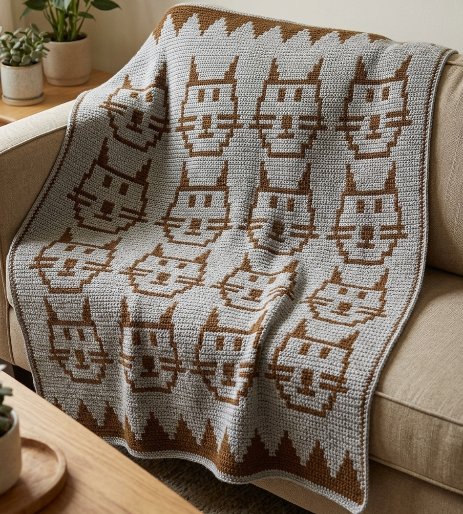 Couverture têtes de chat
